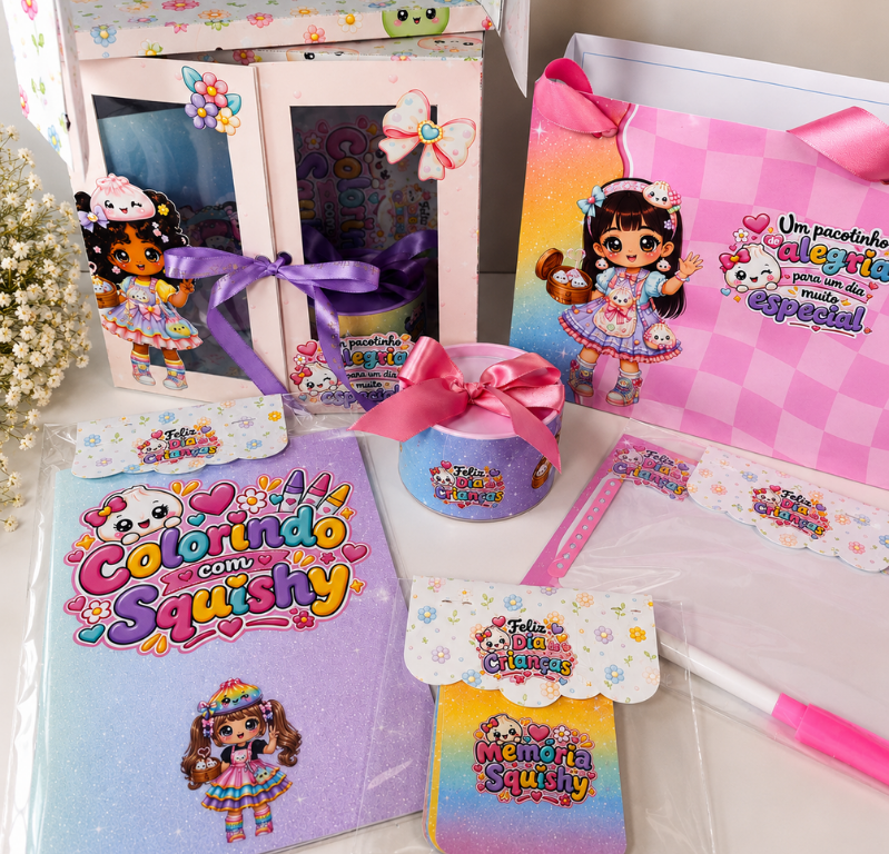 Demonstração dos produtos do tema Squishy